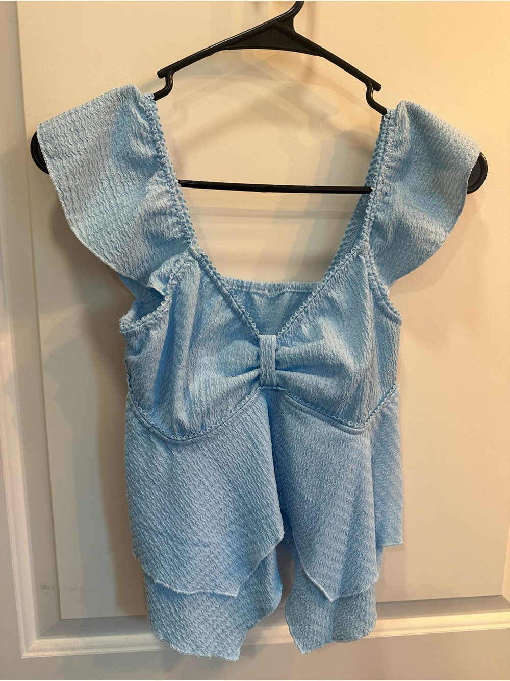 Amazon Light Blue Ruffle Bow Front Camisole